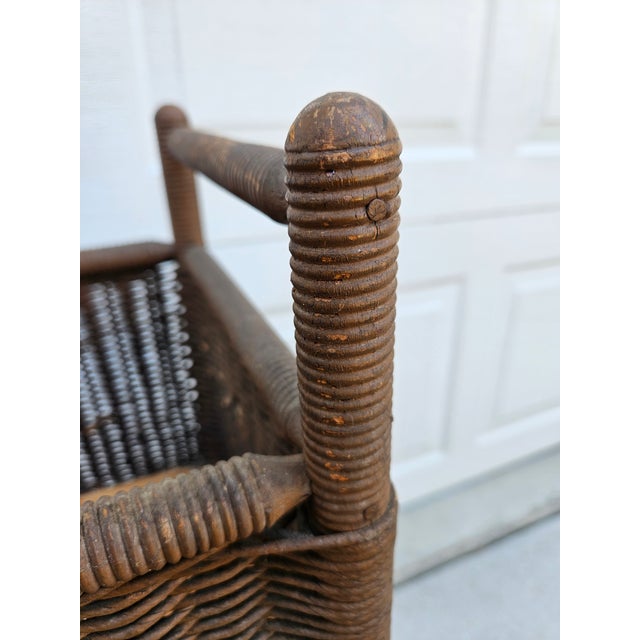 40s Wicker Window Box Planter Spindle Legs For Sale - Image 10 of 13