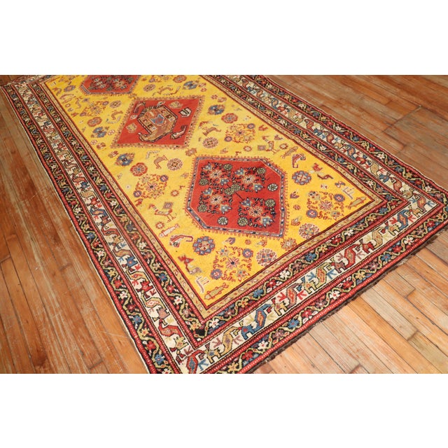 Early 20th Century Yellow Northwest Persian Tribal Rug For Sale - Image 17 of 18
