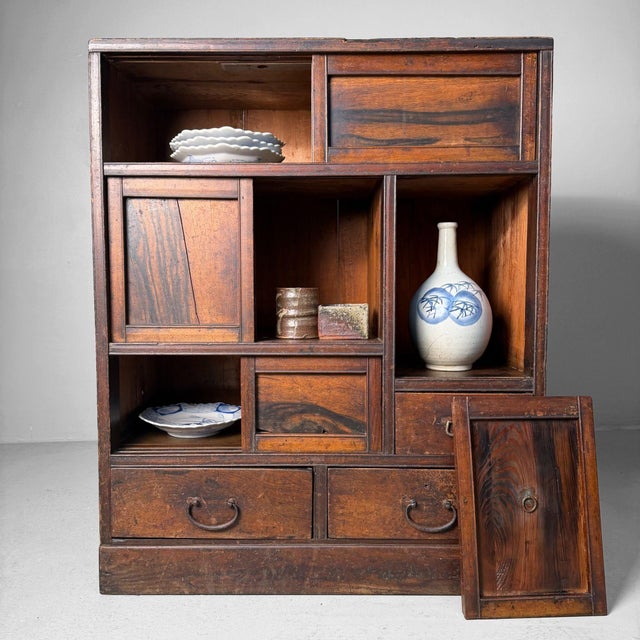 Japanese Tansu Cabinet with Sliding Doors, 1920s For Sale - Image 9 of 17