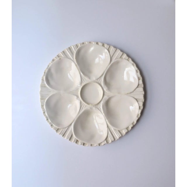 Ceramic White Oyster Plate, Pair For Sale - Image 7 of 9