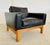 Vintage Danish Black Leather & Oak Lounge Chair by Poul M Volther for Erik Jørgensen, 1960s For Sale - Image 10 of 18