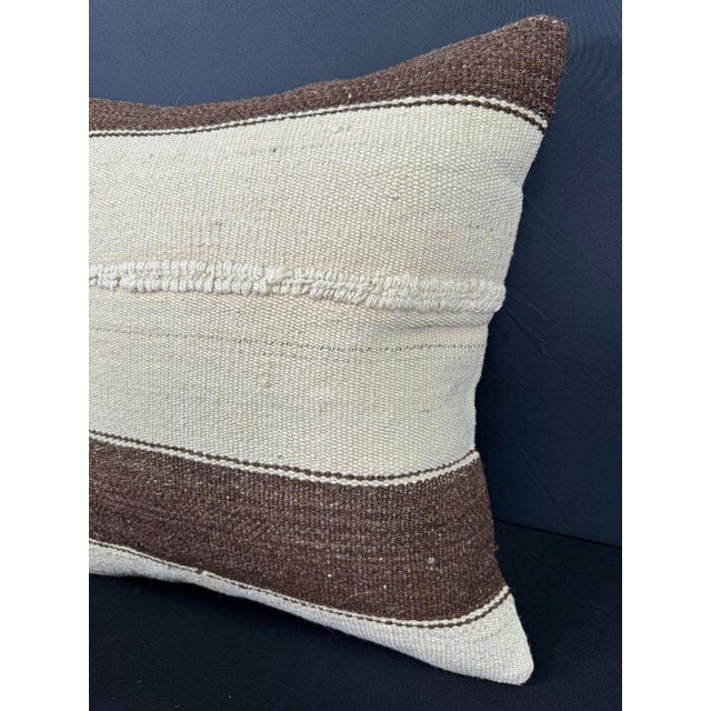 Contemporary Turkish Hemp Pillow Cushion Natural Beige Brown Pillow Cushion Cover 20"x20" For Sale - Image 3 of 4