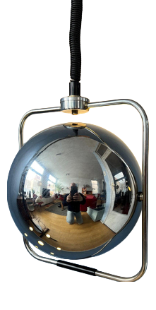 Mid-Century Modern Gepo Eyeball Pendant Lamp in Chrome