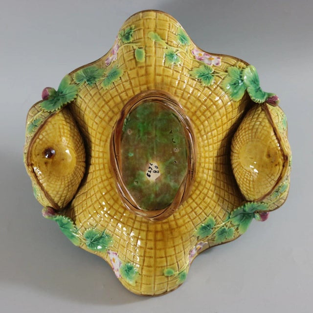 Antique George Jones Majolica Yellow Basket For Sale - Image 10 of 13