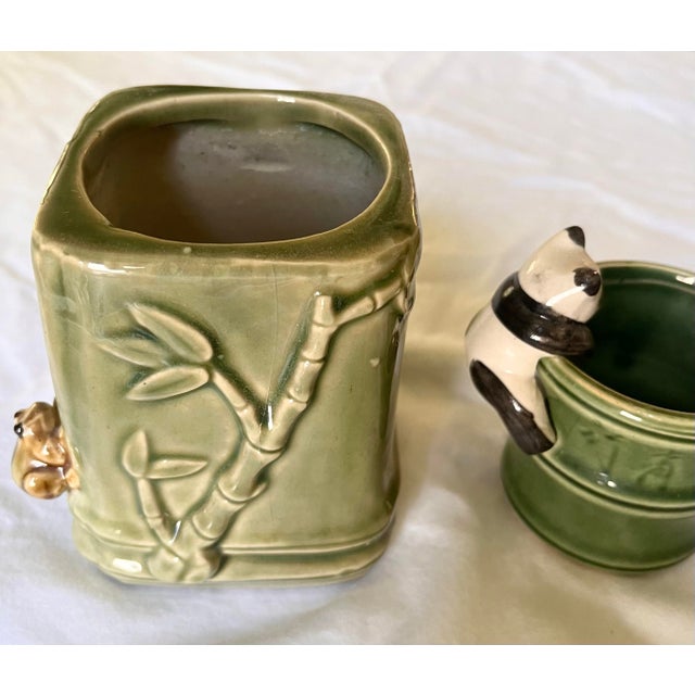 Vintage Asian Bamboo Motif Planters/Catchalls For Sale - Image 4 of 8