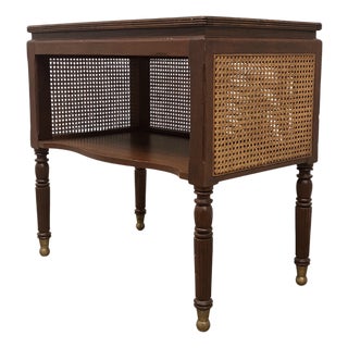Late 20th Century Baker Furniture Milling Road Mahogany Cane Console Side Table For Sale