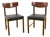 Vintage Wooden and Synthetic Leather Chairs, Set of 2 For Sale