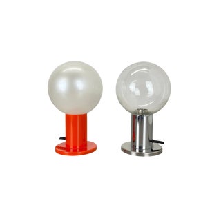 Set of Table Light Glass Bulb attributed to Motoko Ishi for Staff Lights, 1970s, Set of 2 For Sale