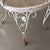 White Ornate Garden Bench Shabby Chic With Room for Table or Plant Vintage Painted White For Sale - Image 8 of 11