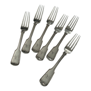 Antique French 950 Sterling Silver Dinner Forks - Set of 6