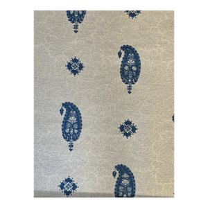 Schumacher 177611 Ojai Paisley Indigo Fabric 3 1/2 Yards Collection Mark D. Sikes