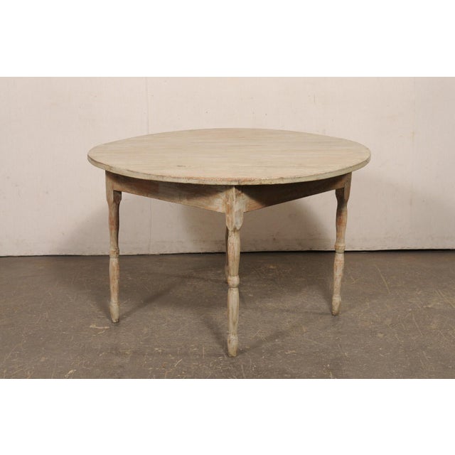 19th Century Swedish Painted Drop Leaf Wood Table For Sale - Image 9 of 11