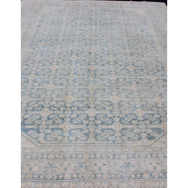 Sky Blue Keivan Woven Arts, Mev-1908-86, Antique Hamadan Rug- 9′ × 12′6″ For Sale - Image 8 of 13