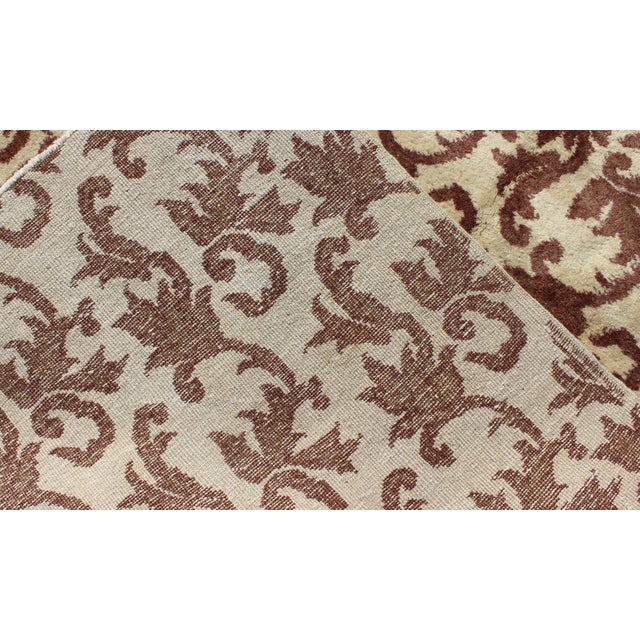 Textile Art Deco Design Rug With a Modern Design in Chocolate Brown and Gray Taupe For Sale - Image 7 of 7