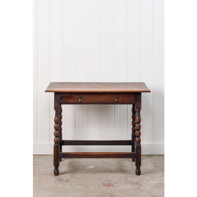 English 19th Century Oak Bobbin Side Table For Sale - Image 3 of 11