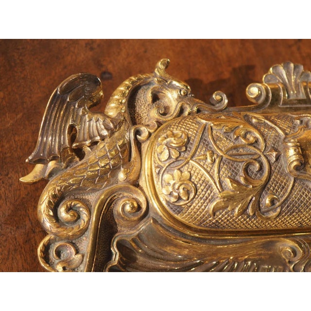 French Napoleon III Gilt Bronze Inkwell From France, C. 1840 For Sale - Image 3 of 12