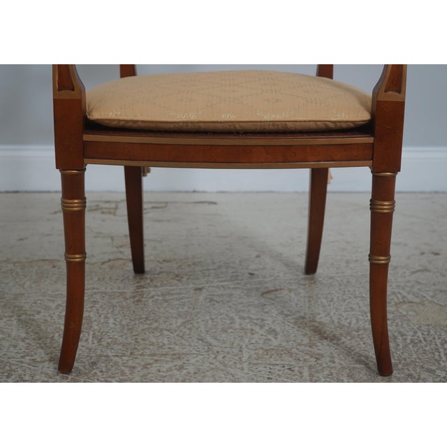 Brown Pair Baker Regency Historic Charleston Open Armchairs For Sale - Image 8 of 18