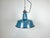 Industrial Blue Enamel Factory Lamp with Cast Iron Top, 1960s For Sale - Image 14 of 14