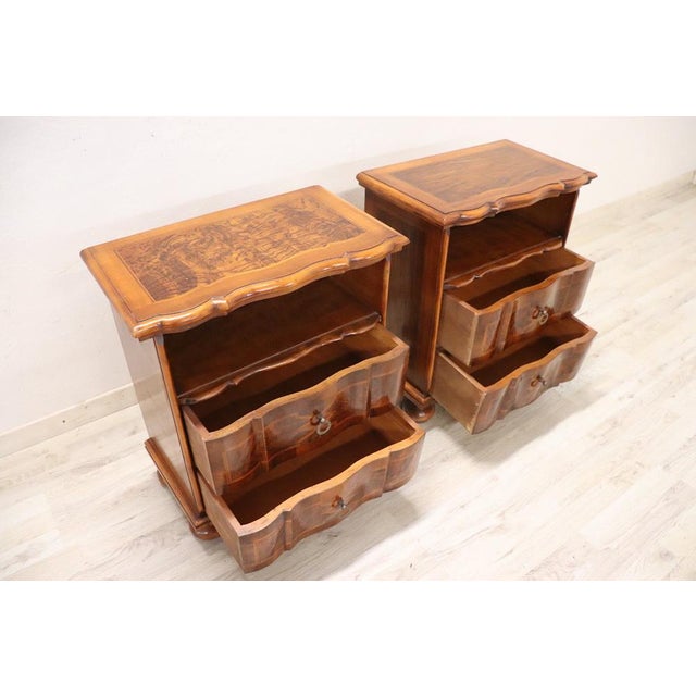 Walnut Veneer Nightstands, Set of 2 For Sale - Image 11 of 12