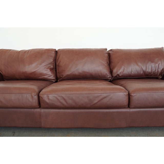 Brown Pottery Barn Turner Roll Arm Leather Sofa For Sale - Image 8 of 15