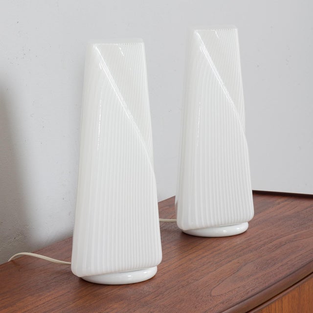 Italian Striped Murano Glass Table Lamps by Lino Tagliapietra, 1970s, Set of 2 For Sale - Image 10 of 14