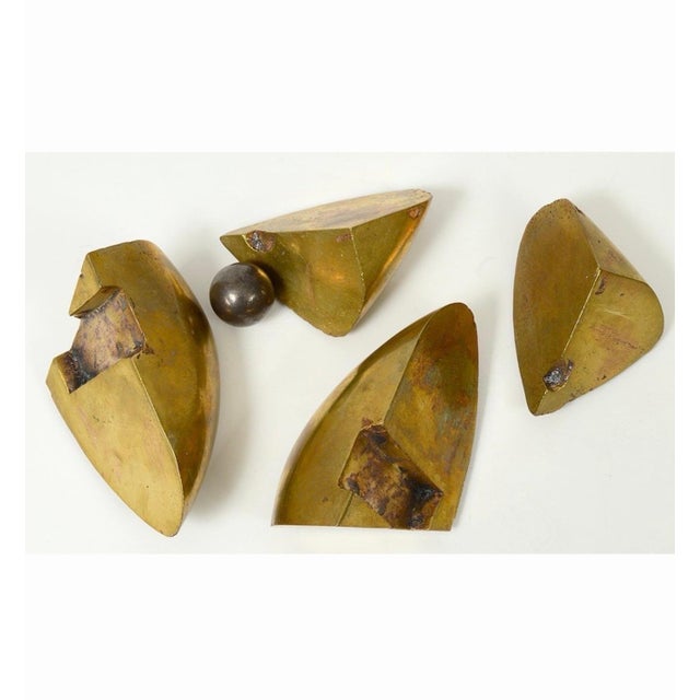 Metal Xavier Corberó i Olivella, Spanish Catalan Xavier Corbero Bronze Steel Architectural Abstract Sculpture, 1963 For Sale - Image 7 of 14