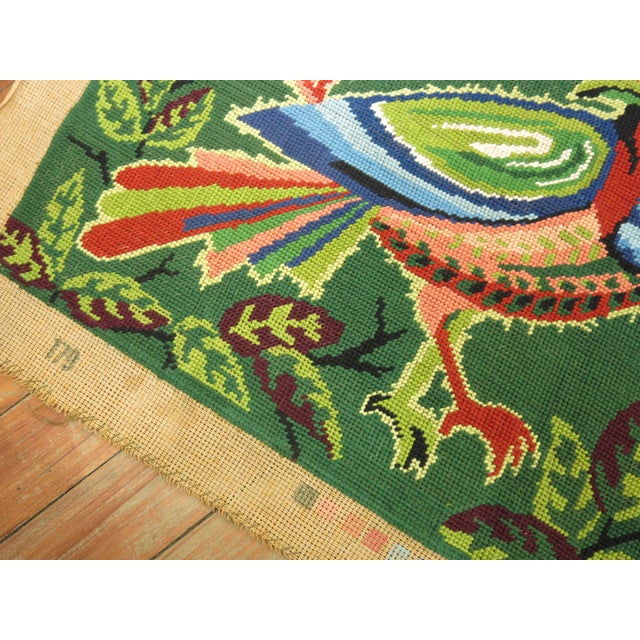 Early 20th Century Early 20th Century French Needlepoint with Pigeon For Sale - Image 5 of 5