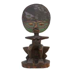 Vintage Tall African Beaded Statue