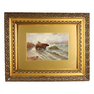 After José Navarro Llorens, Seascape, Oil on Cardboard, Framed For Sale