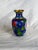 Mid-Century Chinese Blue Floral Bird Cloisonne Vase For Sale - Image 9 of 12