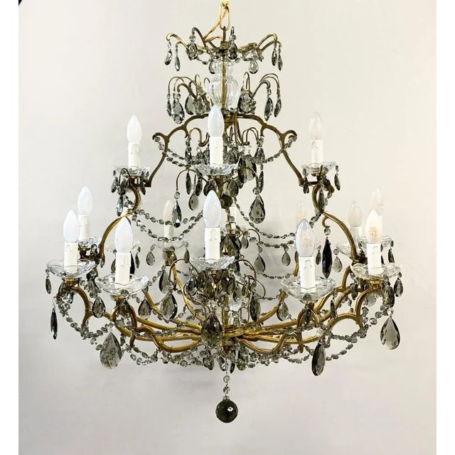 Vintage Ottone Drops Chandelier and Murano Cups, 1980s For Sale - Image 10 of 10