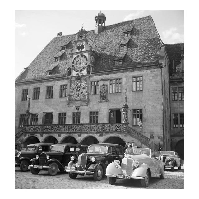 Cars Parking at Old Heidelberg City Hall, Germany 1936, Printed 2021 For Sale