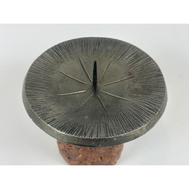 German Brutalist Copper Candleholder, 1980s For Sale - Image 4 of 5