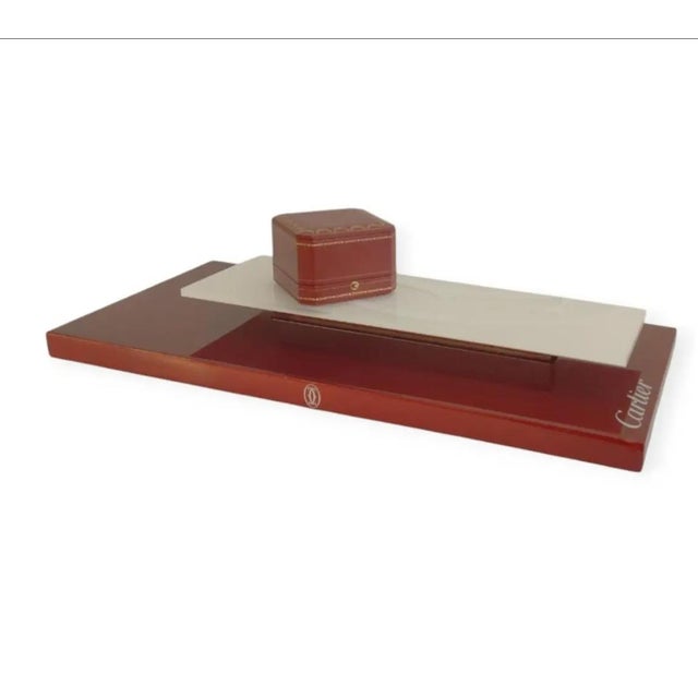Metal Cartier Iconic Signature Red Presentation Ring Box For Sale - Image 7 of 10