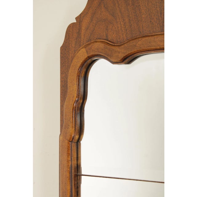 1970s 1970s Brandt Queen Anne Style Walnut Looking Glass Wall Mirror For Sale - Image 5 of 13