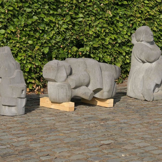 2000 - 2009 Jan Keustermans, Abstract Sculpture, Belgian Blue Stone For Sale - Image 5 of 16