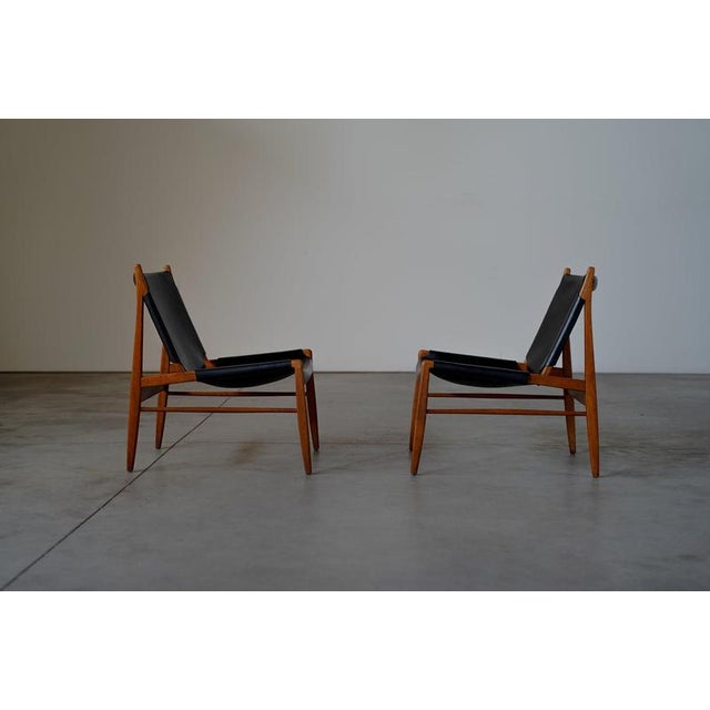 Black Chimney Chairs by Franz Xaver Lutz, Germany, 1950s, Set of 2 For Sale - Image 8 of 15