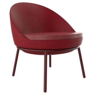 Lace Burgundy Lounge Chair with Cushion by Mowee For Sale