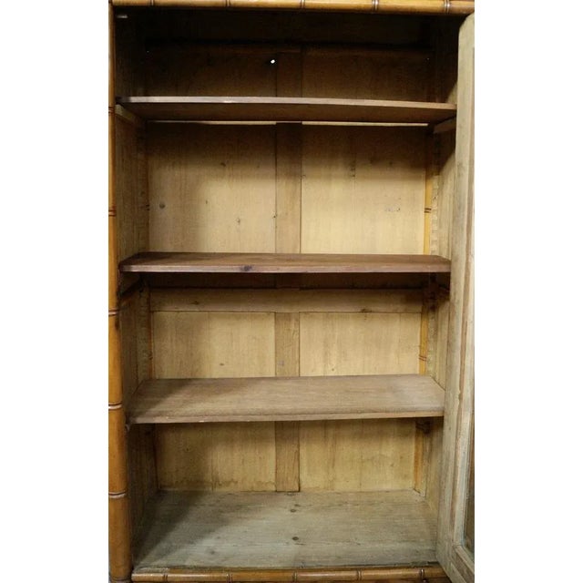 Victorian Glazed Faux Bamboo Bookcase, 1880s For Sale - Image 6 of 11