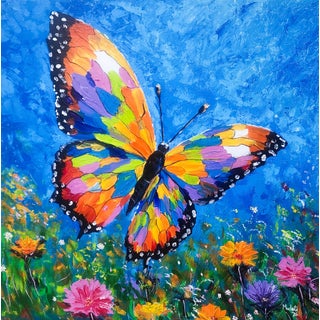 Becoming, Animal, Butterfly Painting by Madoti Oluwadamilare (2026), Acrylic on Canvas For Sale