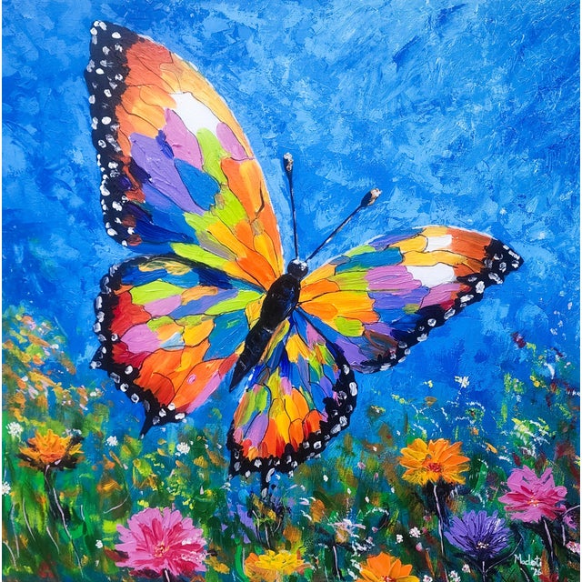 Becoming, Animal, Butterfly Painting by Madoti Oluwadamilare (2026), Acrylic on Canvas For Sale