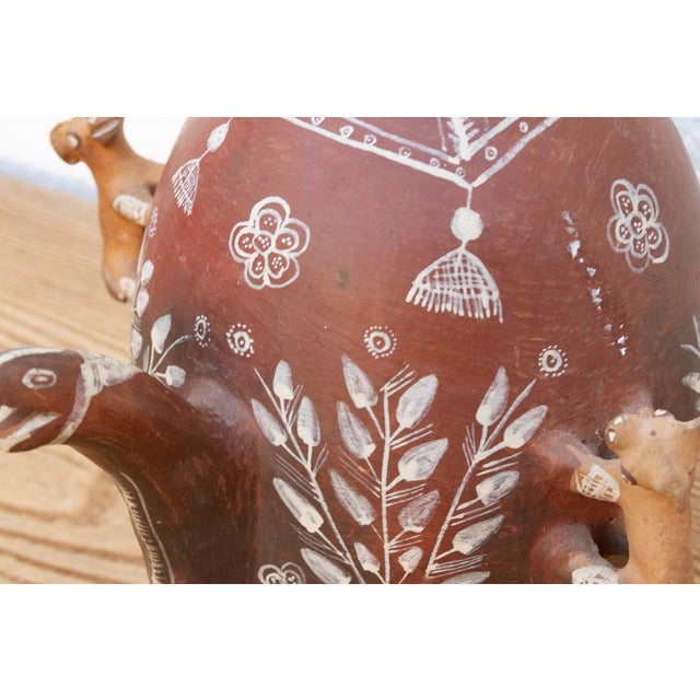 Ceramic Vintage Terracotta Peruvian Clay Pitcher For Sale - Image 7 of 10