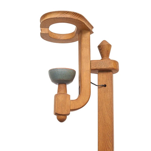Bar Cabinet with Floor Lamp by Guillerme et Chambron, 1950s For Sale - Image 9 of 13