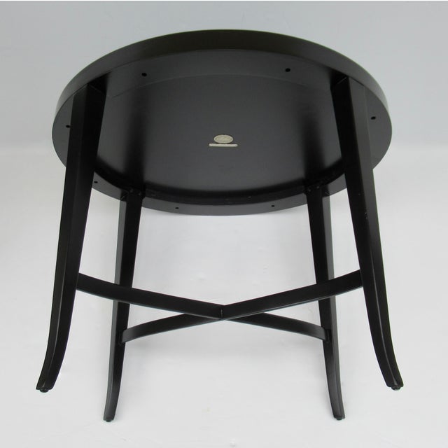 Barbara Barry Collection for Baker Furniture Black Satin Lacquer Oval Shaped Side/End Table For Sale - Image 16 of 18