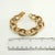 Abstract Vintage Napier Bracelet Faux Pearls Gold-Plated Chain Links For Sale - Image 3 of 4