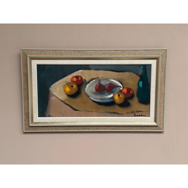 Original Oil on Canvas – “Stilleben” by Kurt Rosander – Vintage & Frame – 28 × 58 cm (11" × 22.8") – Outer Dimensions 42 ×...