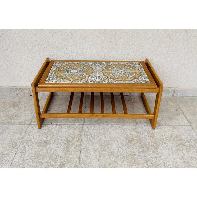 Scandinavian Coffee Table in Teak and Ceramic, 1960 For Sale - Image 11 of 11