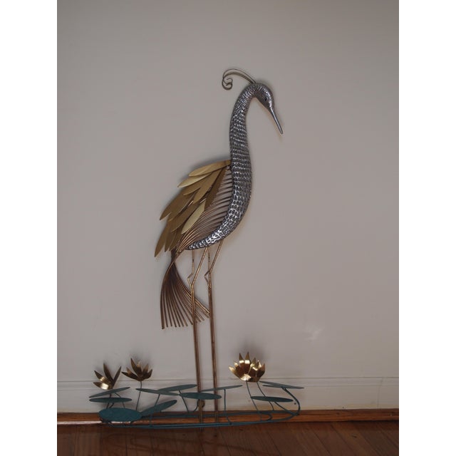 1980s 1980s Heron on Lily Pads Wall Sculpture For Sale - Image 5 of 5