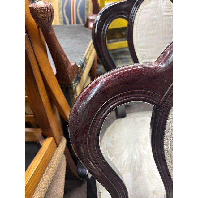 Italian Dining Chairs With White Upholstery - Set of 10 For Sale - Image 12 of 12