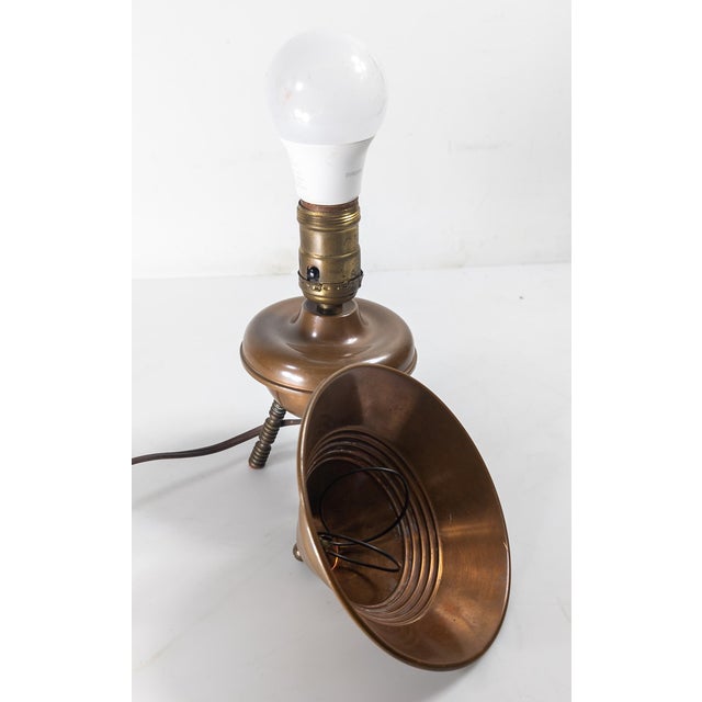 20th Century Copper Arts & Crafts Mission Style Desk or Boudoir Table Lamp For Sale - Image 11 of 13